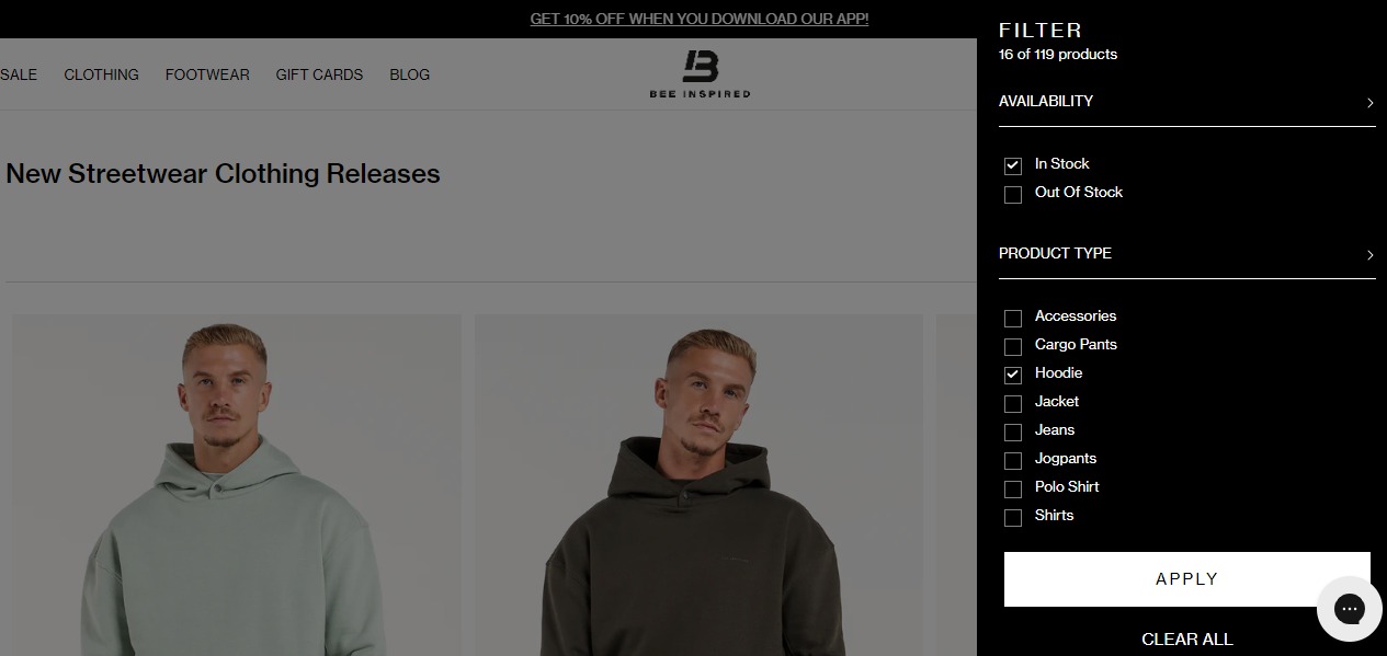 shopify hoodie store